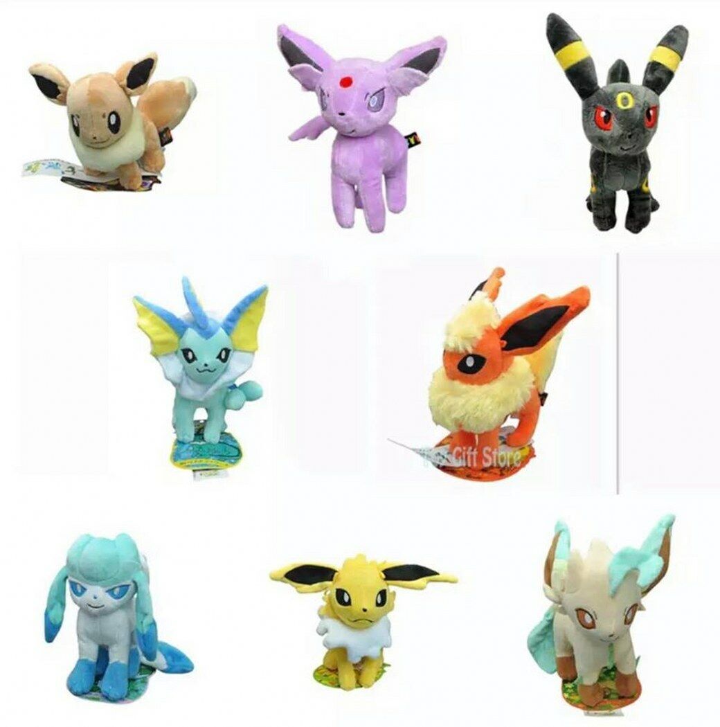 20cm New Eevee Evolution Pokemon Plush Toy Flareon Vaporeon Jolteon Espeon  Umbreon Glaceon Leafeon Sylveon Stuffed Doll Kid Gift