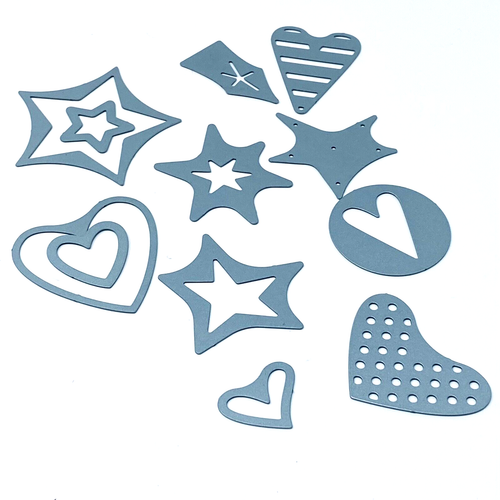 Stars and Hearts Cuttlebug dünnes Metall Stanzenset 2003466 KOSTENLOSER Magnet/Aufbewahrungskoffer - Bild 4 von 6