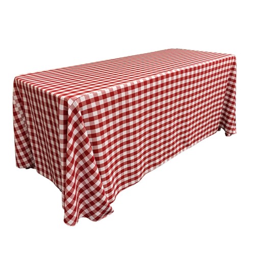 LA Linen Polyester Checkered 90 by 132-Inch Rectangular Tablecloth. Made in USA - Picture 9 of 10