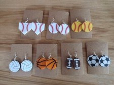 Sports Earrings, Baseball Earrings, Softball Earrings, 3D Printed Earrings