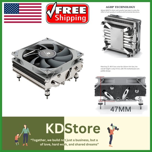 X47 Low Profile CPU Cooler with 92mm PWM Fan - Quiet & Efficient Cooling