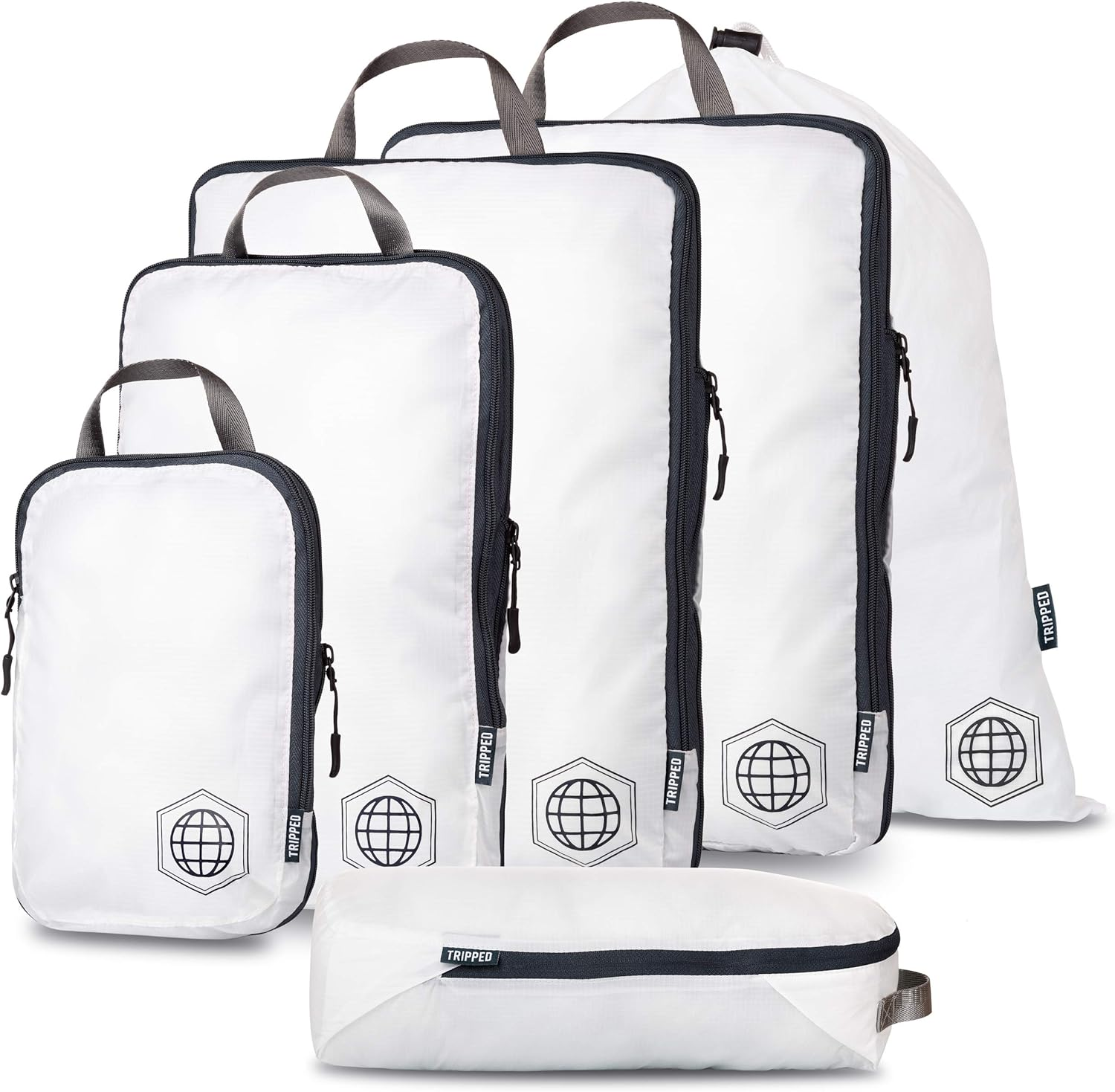 Extra Large Compression Packing Cube 6 Piece Set for Travel and Check Luggage (W