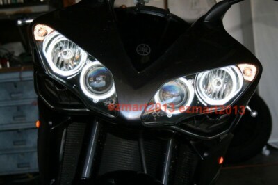 for Yamaha YZF R1 2004-2008 headlight LED halo ring angel eye cotton ...