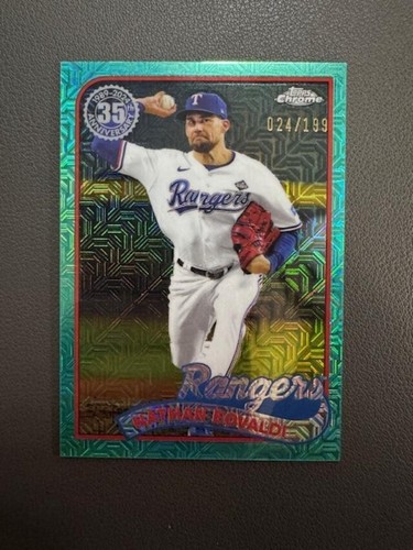 2024 Topps Series 2 Nathan Eovaldi Aqua Mojo Refractor Silver Pack #024/199