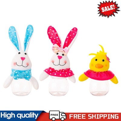 Osterhase Bonbonglas transparent Bonboniere Leckerli Box Osterkorb Stuffers #g