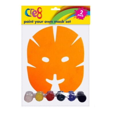 Paint Your Own Mask Set, 2 Stück Schaumstoff mit Pinsel & Farben
