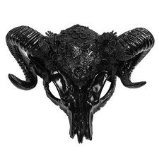 Black Antelope Devil Ram Horn Skull Ghost Mask for Halloween Masquerade