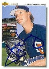 Jeremy Hernandez autographed Baseball Card San Diego Padres 1992 Upper Deck #42