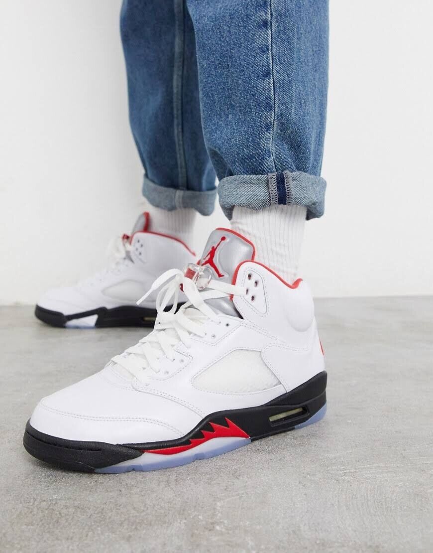 Jordan 5 Retro Fire Red Silver Tongue (2020) for Men