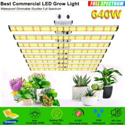 Phlizon 6500W LED Grow Light Bar Dimmable Full Spectrum SAMSUNG 561C Indoor Grow