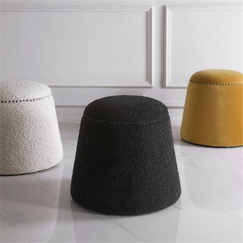 Uttermost Gumdrop Contemporary Plywood Foam and Fabric Ottoman in Black - Picture 2 of 4