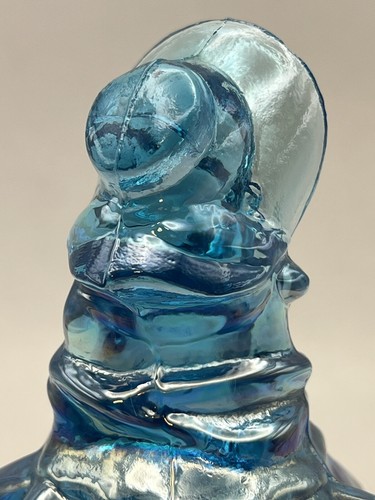 Vintage Wheaton Blue Carnival Glass 5” Figurine Southern Belle/ Little Bo Peep - Picture 16 of 20