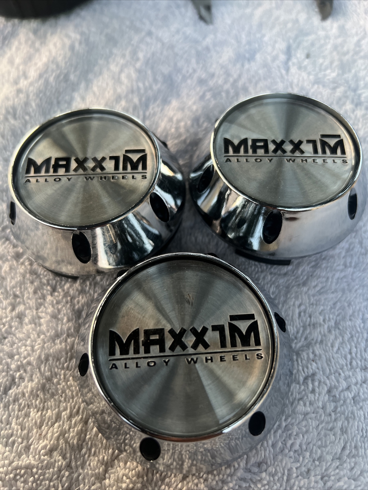 3 MAXXIM Custom Wheels Chrome Machined Rim Hub Caps C-090-image