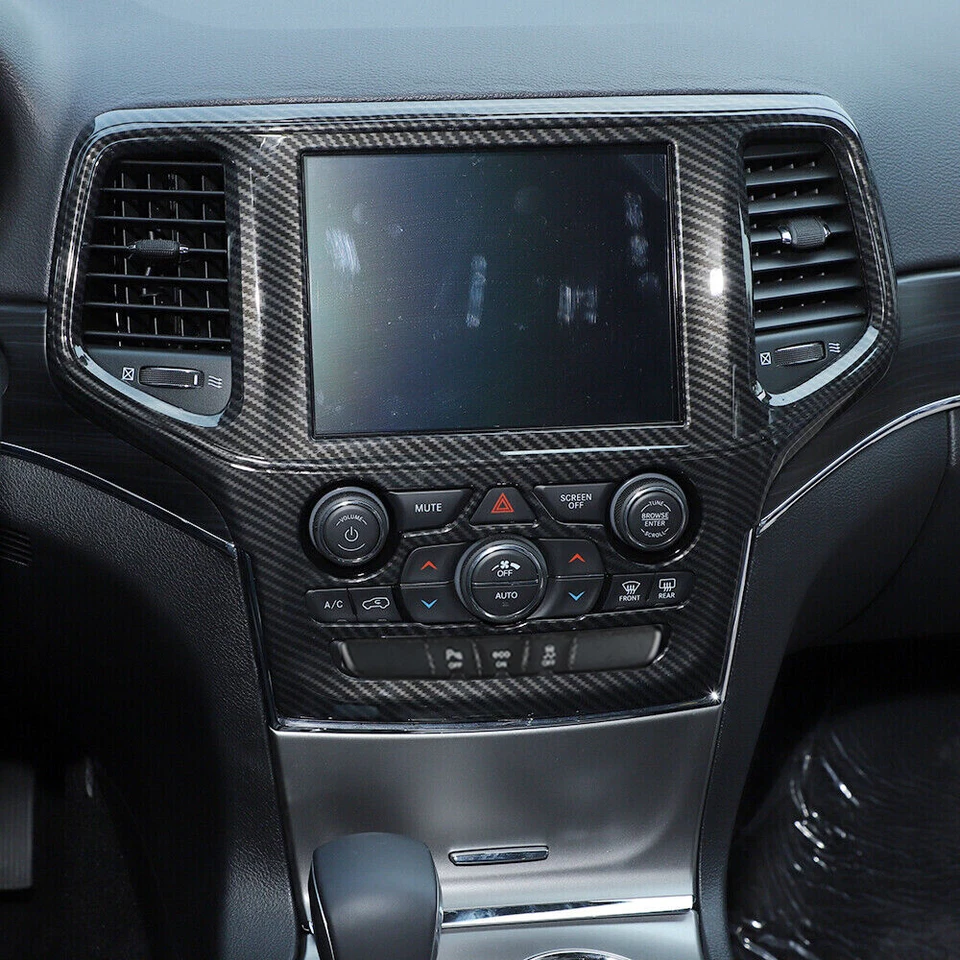 Carbon Fiber GPS Navigation Panel Cover Trim For Jeep Grand Cherokee 2014-2018 Foto 2 de 4
