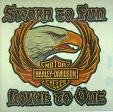Vintage Sworn To Fun Loyal To None Harley-Davidson Motorcycles Iron On Transfer
