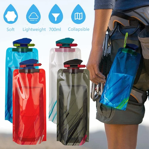 Faltbar Laufen Outdoor Aktivitäten Wasserflasche 700ml zusammenklappbar 700ml - Bild 2 von 32