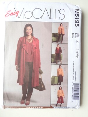 McCalls M5195 Schnittmuster Jacke Oberteil Rock Culotte Gr. L & XL UNGESCHNITTEN