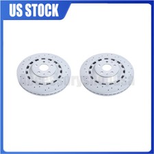 New Pair Set of 2 Front Drilled 370mm Disc Brake Rotors for 2017-2020 Audi RS3