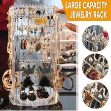 360 Rotating Earring Holder Jewelry Rack Display Stand Jewelry Organizer AU