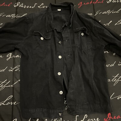 black jean jacket men s small 