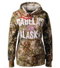 NEW CABELA'S Womens Medium Pink Camo Hoodie Sweatshirt Western Zonz Hooded 1961