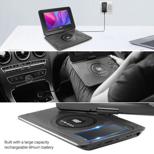 9 INCH Portable DVD Player CD Card HD 16:9 LCD Large Screen Swivel Rechargeable - Picture 9 of 13