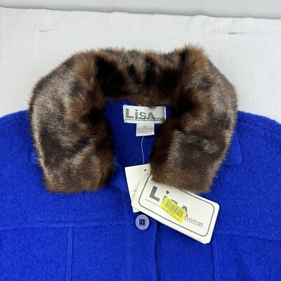 Vintage Lisa International Jacket Womens XL Blue Boiled Cotton