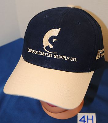 ''CONSOLIDATED SUPPLY CO'' HAT. BLUE WITH EMBROIDERED GRAPHICS. SLIDE GLIDE ADJ 4H