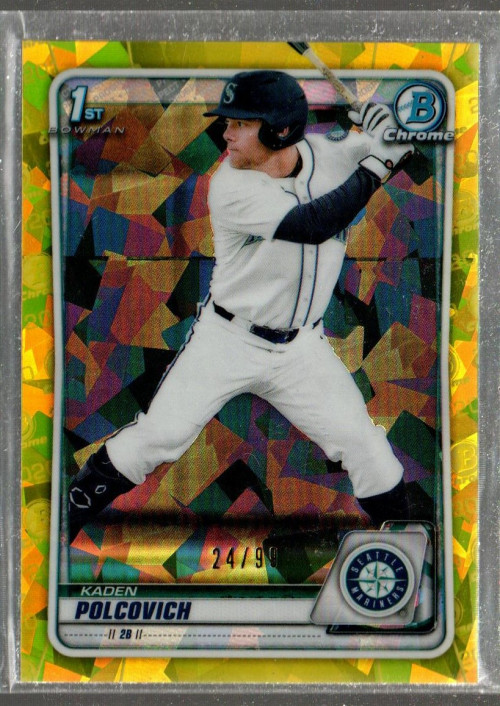 2020 Bowman Chrome Draft Sapphire Yellow #BD18 Kaden Polcovich /99