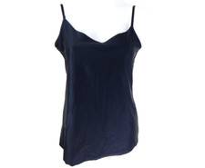 Commando Women's Large Camisole Black Smooth Satin Stretch Tank Layering EUC