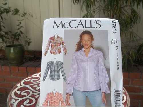 McCall's Ladies Fitted Button Front Top Pattern 7811 Uncut Sizes 14-22 - Picture 1 of 3