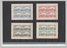 Lot 4 blocs Exposition Philatélique Poste Aérienne, Paris 1943 , 1 Non Dentelé