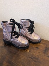 Kurt Geiger London Kensington Metallic Pink Leather Strap Boots Toddler 8M