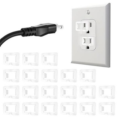 20 Pcs 2 Prong Loose Outlet Fix Plug, Plastic Socket Outlet Tightener Insert Ens