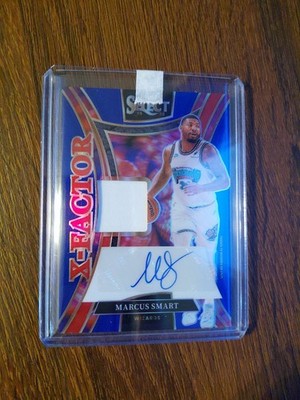 2024-25 Select Marcus Smart X-Factor Signatures Jersey Blue Prizm Auto #/49