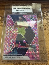 2019-20 Panini Mosaic Karl-Anthony Towns #83 Pink Camo Prizm MBS 10 Gem Knicks