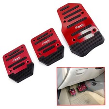 3Pc Red Universal Pedals Pad Cover Decor Car Interior Car Accessories Universal