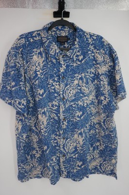 Pendleton Shirt Mens 2XL Blue Tropical Hawaiian Cotton Button Up Short Sleeve