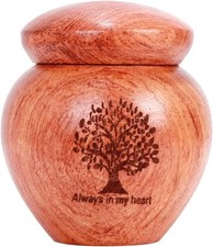 Small Wood Keepsake Urn for Human Ashes,Mini Urns Ashes 2.56in, Brown