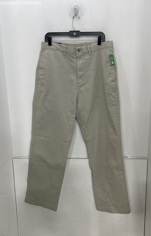 Gap Mens Tan Cotton Blend Straight Leg Relaxed 90s Loose Khaki Pants Size 33x32