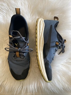 PUMA Men's Running Shoes. Size 9.5. Dark Blue, Black, White, Urban Yellow
