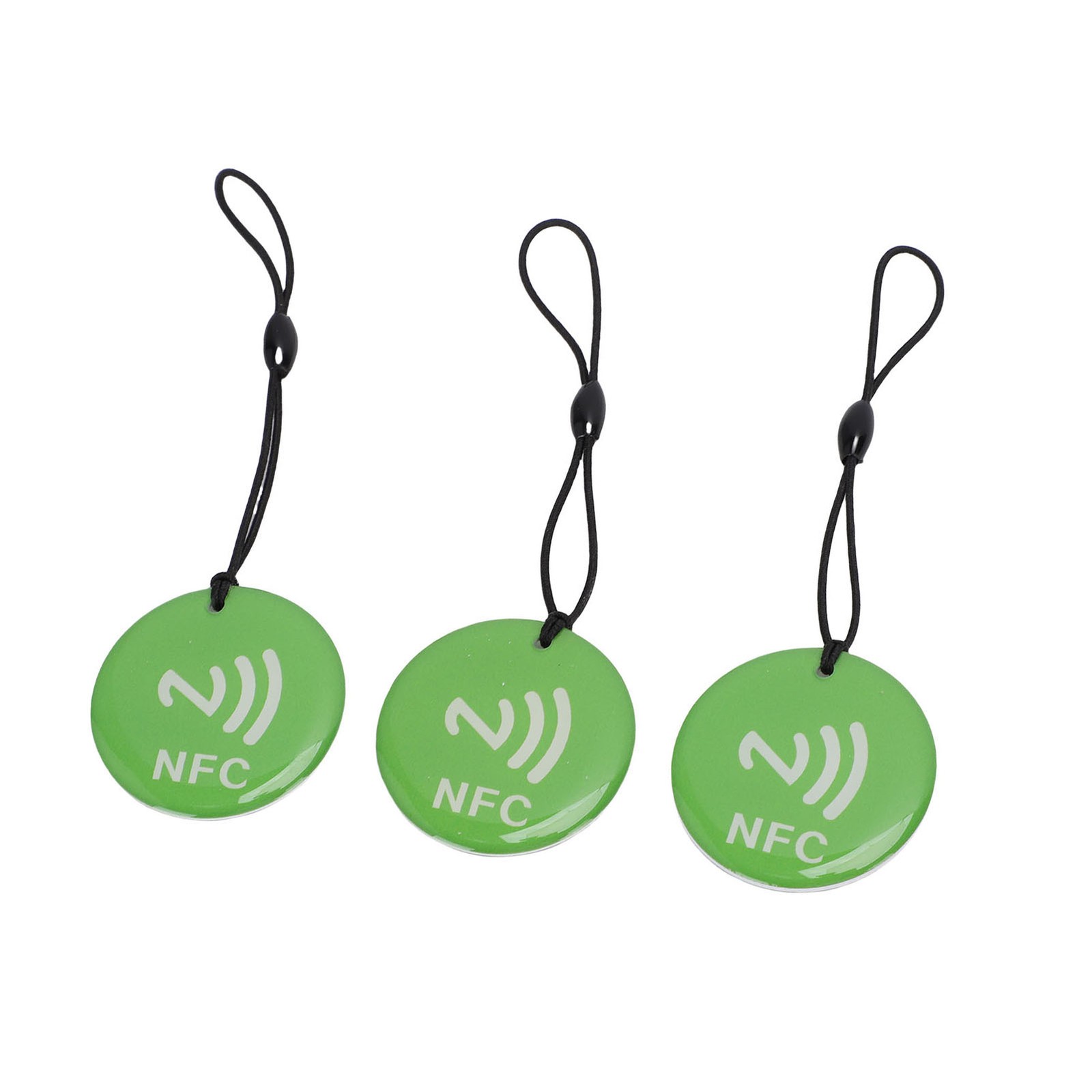New 10PCS Green Color NFC Key Fobs With NTAG213 Chip Portable Programmable NFC