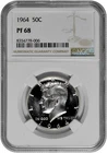 1964 50C Silver Proof Kennedy Half Dollar NGC Graded PF 68 with Light Cameo