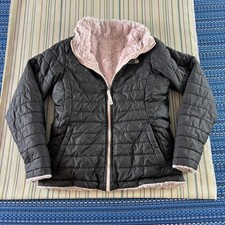 The North Face Jacket Girls Large 14/16 Black Sherpa Lined Quilted Full Zip Kids