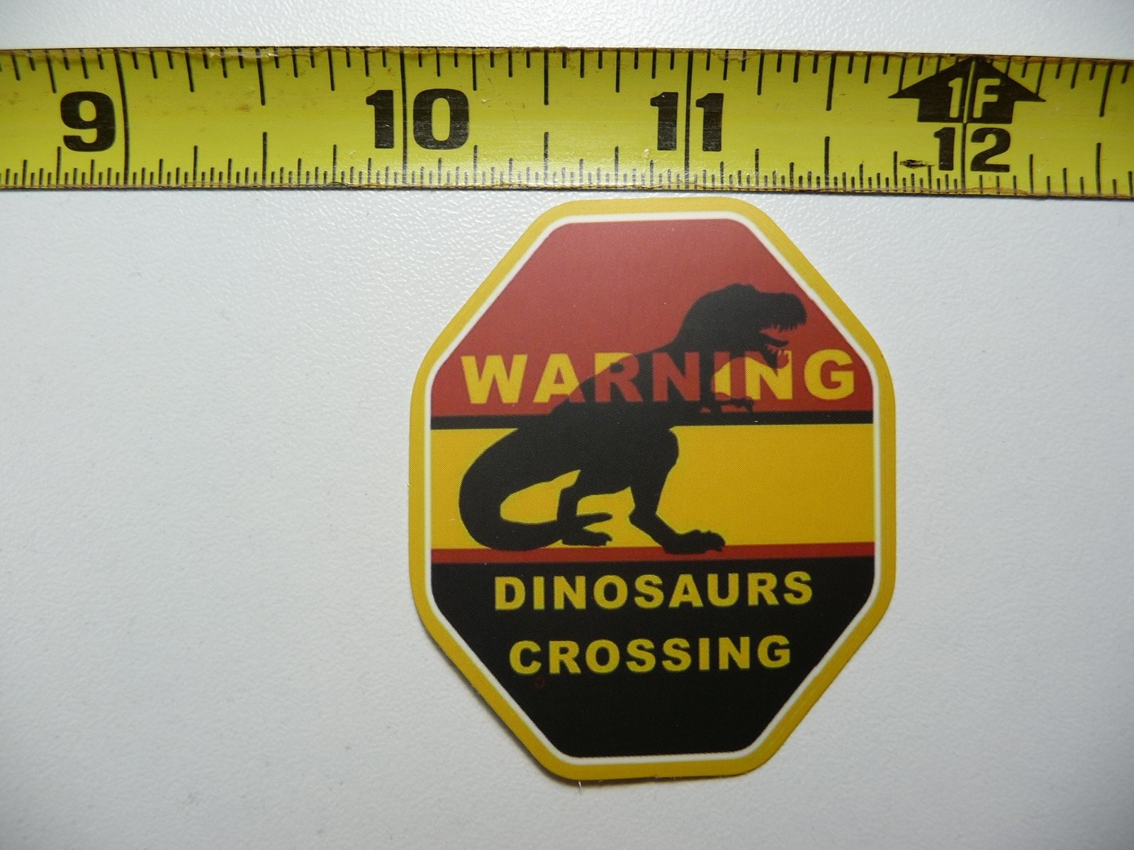 Danger Dinosaur Crossing Sticker Funny Wall Door Decal