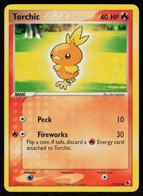 Torchic 73/109 Common Ruby & Sapphire Pokemon Moderately Played