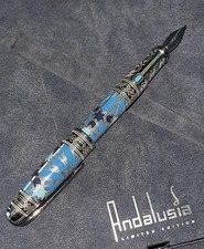 S.T. Dupont Andalusia Fountain Pen Turquoise Inlay LE Number 1175/2500 18K M nib