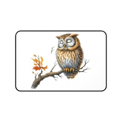 Spooky Owl Desk Mat AOP Gothic Witchy Owl Halloween Desk Decor