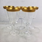 VTG Lenox Crystal GEORGETOWN Gold Encrusted 7" Water Glasses Goblets ~ Set of 5