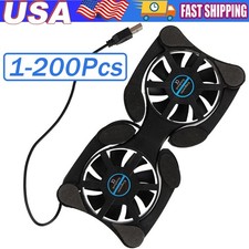 Dual USB Cooling Fan Pad Foldable Slim Fans Cooler Stand For Laptop Notebook Lot
